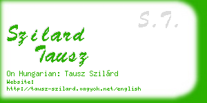 szilard tausz business card